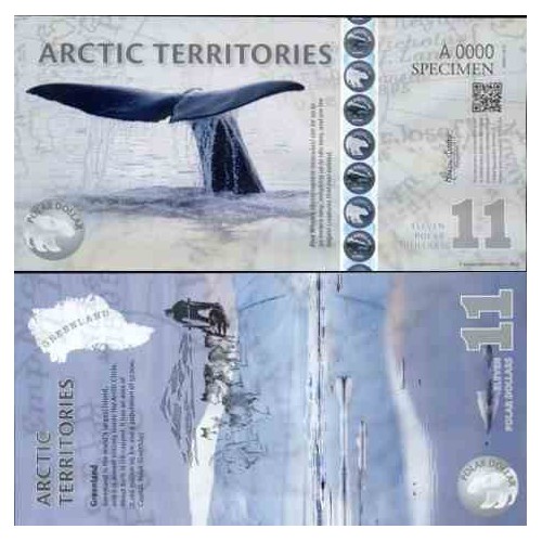 اسکناس پلیمر 11 دلار - قطب شمال 2011 نمونه
