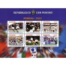 مینی شیت جام جهانی فوتبال - ژاپن و کره جنوبی - سان مارینو 2002 ارزش روی شیت 2.5 یورو