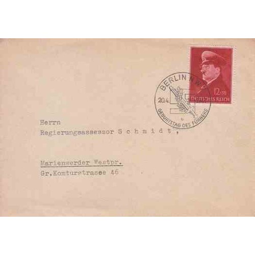 پاکت مهر روز هیتلر - برلین 1941 پاکت مهر روز هیتلر - برلین 1941