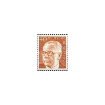 1 عدد تمبر سری پستی گوستاو هاینمان - 40 فنیک  - جمهوری فدرال آلمان 1970