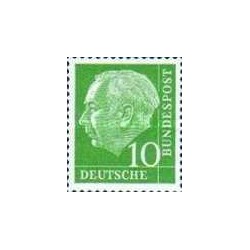 1 عدد تمبر سری پستی پروفسور دکتر هیوس  - 2 فنیک  - جمهوری فدرال آلمان 1954