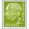 1 عدد تمبر سری پستی پروفسور دکتر هیوس  - 2 فنیک  - جمهوری فدرال آلمان 1954