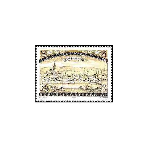 1 عدد تمبر هزارمین سال شهر اشتایر - اتریش 1980