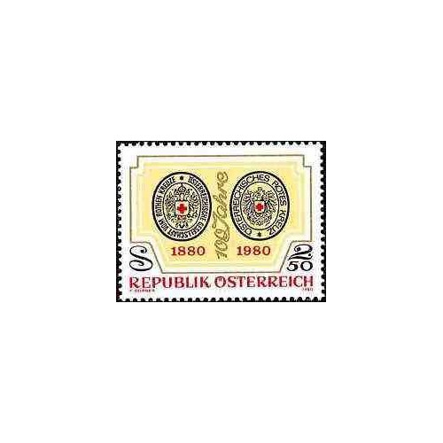 1 عدد تمبر صدمین سال صلیب سرخ اتریش - اتریش 1980