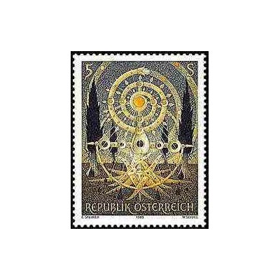 1 عدد تمبر هنر مدرن - نقاشی اثر استینر - اتریش 1989