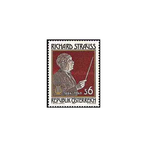 1 عدد تمبر یادبود ریچارد استراوس - آهنگساز - اتریش 1989