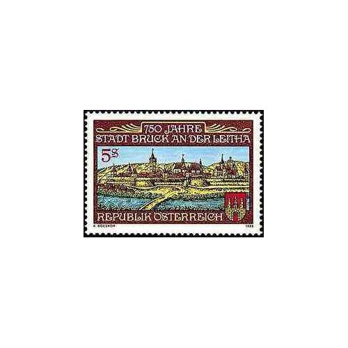 1 عدد تمبر 750 سال شهر براک اندر لیتا - اتریش 1989
