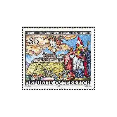 1 عدد تمبر نهصدمین سال صومعه ملک - اتریش 1989