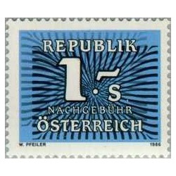 1 عدد تمبر بدهی پستی - 1S - اتریش 1986