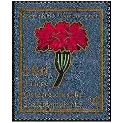 1 عدد تمبر صدمین سال دموکراسی اجتماعی - اتریش 1988