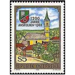 1 عدد تمبر 1200مین سال شهر آنسفلدن - اتریش 1988