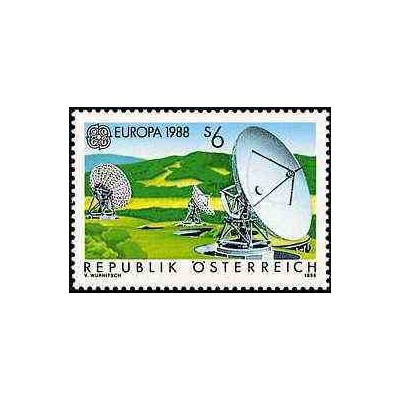 1 عدد تمبر مشترک اروپا - Europa Cept - ارتباطات - اتریش 1988