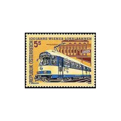 1 عدد تمبر صدمین سال شرکت قطارهای محلی وین - اتریش 1988