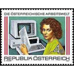 1 عدد تمبر محیط کار - اتریش 1987