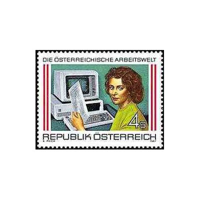 1 عدد تمبر محیط کار - اتریش 1987