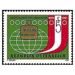 1 عدد تمبر کنوانسیون جهانی بانکهای پس انداز - وین - اتریش 1987