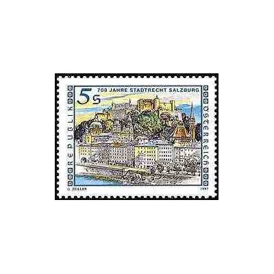 1 عدد تمبر هفتصدمین سال منشور شهر سالزبورگ - اتریش 1987