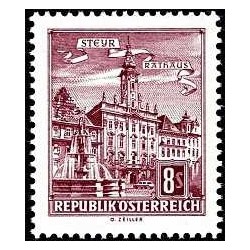 1 عدد تمبر سری پستی بناهای معماری در اتریش -8S- 30x25mm- اتریش 1965