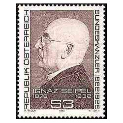 1 عدد تمبر ایگناز سیپل - صدراعظم - اتریش 1982
