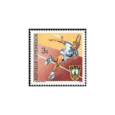 1 عدد تمبر ورزشی - تنیس - اتریش 1982