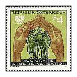 1 عدد تمبر صدمین سال بازرسی کار - اتریش 1983
