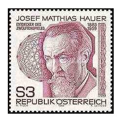 1 عدد تمبر جوزف ماتیاس هاوئر - آهنگساز و تئوریسین موزیک - اتریش 1983