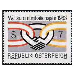 1 عدد تمبر سال بین المللی ارتباطات - اتریش 1983