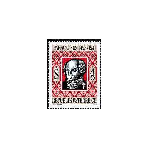 1 عدد تمبر پاراسلسوس - کاشف روی ، منجم - اتریش 1991
