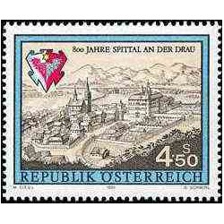 1 عدد تمبر هشتصدمین سال شهر اسپیتال - اتریش 1991