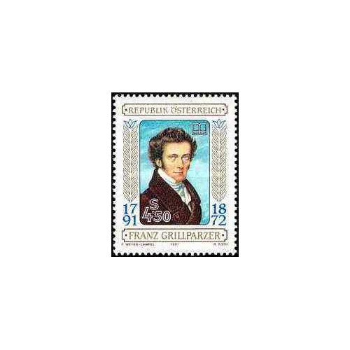 1 عدد تمبر فرانز گریل پارزر - نویسنده - اتریش 1991