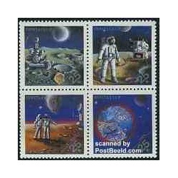 4 عدد تمبر  اعزام آتی فضانورد به مریخ - شوروی 1989