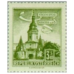 1 عدد تمبر سری پستی بناهای معماری در اتریش -1.4S - 30x25mm- اتریش 1960