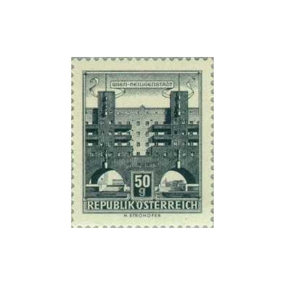 1 عدد تمبر سری پستی بناهای معماری در اتریش -50G - 30x25mm- اتریش 1959