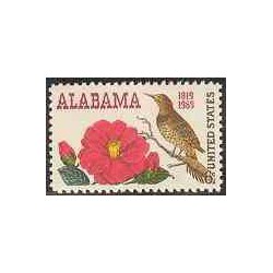 1 عدد تمبر تاسیس ایالت آلاباما - آمریکا 1969