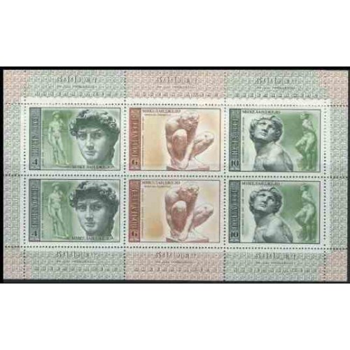 مینی شیت میکلانژ - مجسمه - شوروی 1975 مینی شیت میکلانژ - مجسمه - شوروی 1975