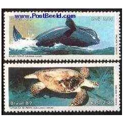 2 عدد تمبر حفاظت از طبیعت - برزیل 1987