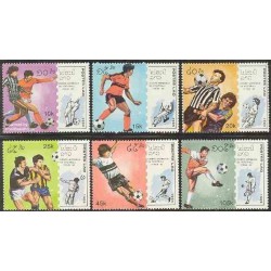 6 عدد تمبر جام جهانی فوتبال ایتالیا - لائوس 1989