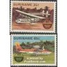 2 عدد تمبر چهلمین سال ایکائو - سازمان بین‌المللی هوانوردی کشوری - سورینام 1984