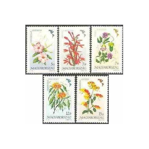 5 عدد تمبر گلهای آمریکائی - مجارستان 1991