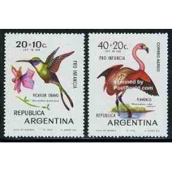2 عدد تمبر پرندگان - آرژانتین 1970