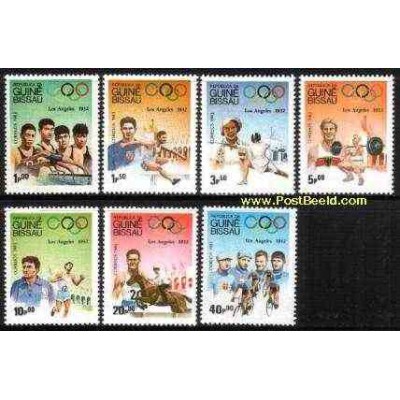 7 عدد تمبر المپیک لوس آنجلس 1932 - گینه بیسائو 1983