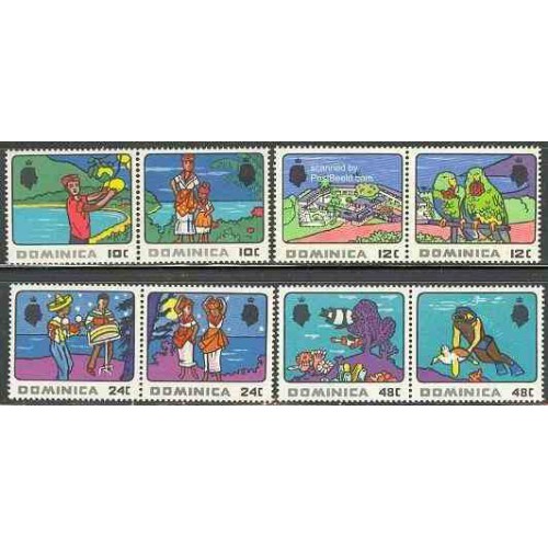 8 عدد تمبر توریسم - دومنیکا 1969