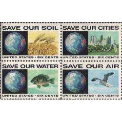 4 عدد تمبر ضد آلودگی - آمریکا 1970