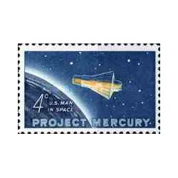 1 عدد تمبر پروژه فضارئی مرکوری - آمریکا 1962