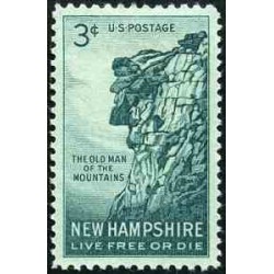 1 عدد تمبر ایالت نیوهمپشایر - مرد پیر کوهستان - آمریکا 1955