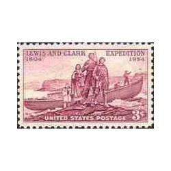 1 عدد تمبر سفر اکتشافی لوئیس و کلارک - آمریکا 1954