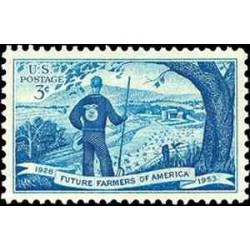 1 عدد تمبر مزارع آینده آمریکا - آمریکا 1953