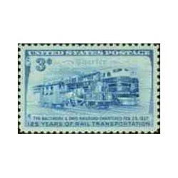 1 عدد تمبر 125مین سالگرد خط راه آهن بالتیمور اوهایو - آمریکا 1952