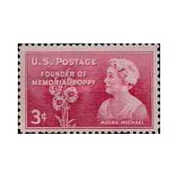 1 عدد تمبر بنیانگذار Memorial Poppy - موینا میخائیل - آمریکا 1948