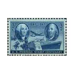 1 عدد تمبر صدمین سال تمبر پستی ایالات متحده - آمریکا 1947